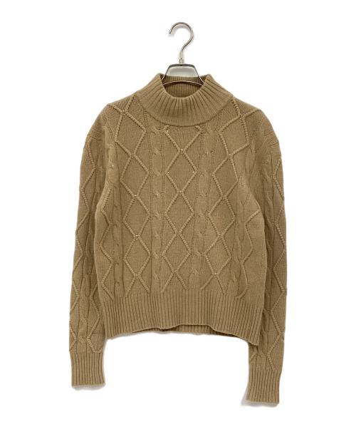 Max Mara Studio（マックスマーラ ストゥディオ）Max Mara Studio (マックスマーラ ストゥディオ) ウールカシミヤハイネックニット キャメル サイズ:Mの古着・服飾アイテム