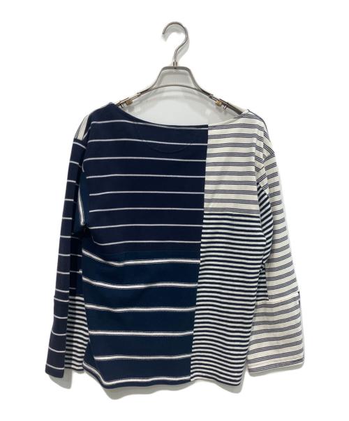 MALION VINTAGE（マリオンヴィンテージ）MALION vintage (マリオンヴィンテージ) パッチワークバックレストップ ボーダーカットソー ネイビー サイズ:Freeの古着・服飾アイテム