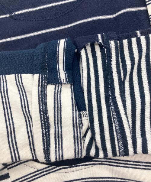 MALION VINTAGE（マリオンヴィンテージ）MALION vintage (マリオンヴィンテージ) パッチワークバックレストップ ボーダーカットソー ネイビー サイズ:Freeの古着・服飾アイテム