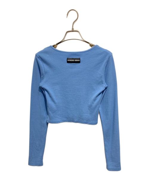 MARINE SERRE（マリーンセル）marine serre (マリーンセル) MOON LOGO JERSEY LS ROUNDNECK ブルー サイズ:Ｓの古着・服飾アイテム