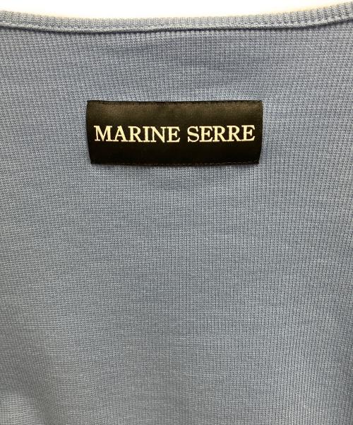 MARINE SERRE（マリーンセル）marine serre (マリーンセル) MOON LOGO JERSEY LS ROUNDNECK ブルー サイズ:Ｓの古着・服飾アイテム