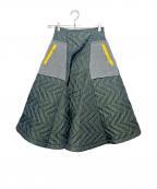 ENFOLDエンフォルド）の古着「キルティングスカート」｜グリーン