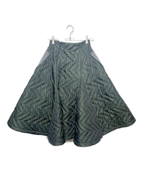 ENFOLD（エンフォルド）ENFOLD (エンフォルド) キルティングスカート グリーン サイズ:36の古着・服飾アイテム