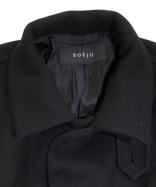 SOEJU（ソージュ）SOEJU (ソージュ) スーパー140メルトンバルマカーンコート ブラック サイズ:SIZE 3の古着・服飾アイテム