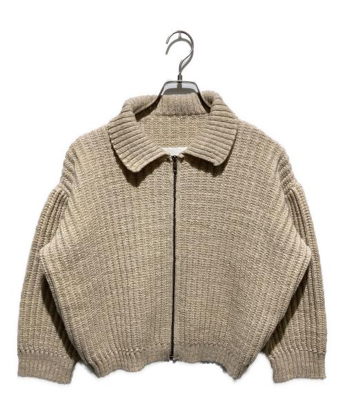 Maison Margiela（メゾンマルジェラ）Maison Margiela (メゾンマルジェラ) 24SS 白タグDISTORTED KNIT ZIP SWEATER ベージュ サイズ:Sの古着・服飾アイテム
