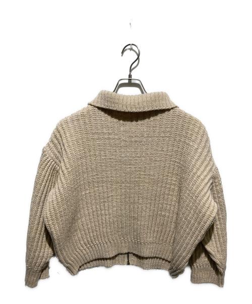 Maison Margiela（メゾンマルジェラ）Maison Margiela (メゾンマルジェラ) 24SS 白タグDISTORTED KNIT ZIP SWEATER ベージュ サイズ:Sの古着・服飾アイテム