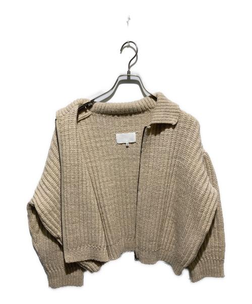 Maison Margiela（メゾンマルジェラ）Maison Margiela (メゾンマルジェラ) 24SS 白タグDISTORTED KNIT ZIP SWEATER ベージュ サイズ:Sの古着・服飾アイテム