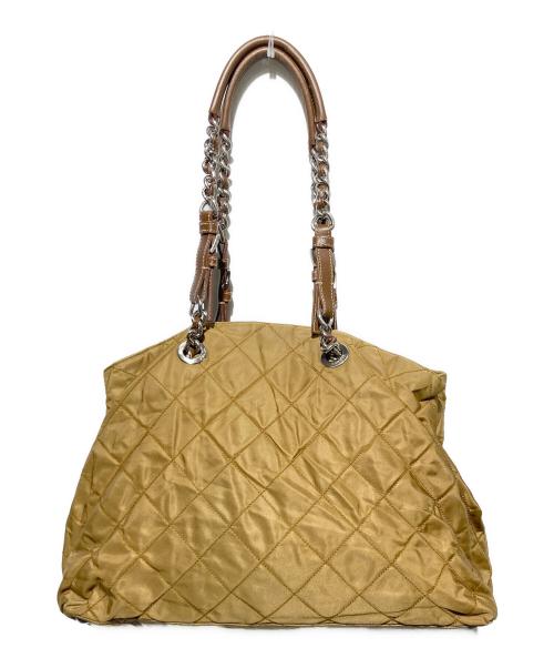 PRADA（プラダ）PRADA (プラダ) キルティングチェーントートバッグ ブラウンの古着・服飾アイテム