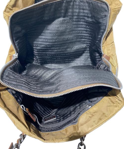 PRADA（プラダ）PRADA (プラダ) キルティングチェーントートバッグ ブラウンの古着・服飾アイテム