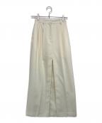 CLANEクラネ）の古着「FRONT SLIT TUCK SKIRT」｜アイボリー