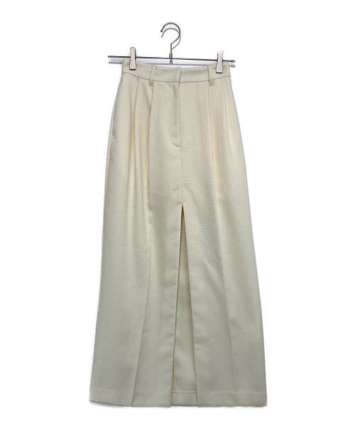 CLANE（クラネ）CLANE (クラネ) FRONT SLIT TUCK SKIRT アイボリーの古着・服飾アイテム