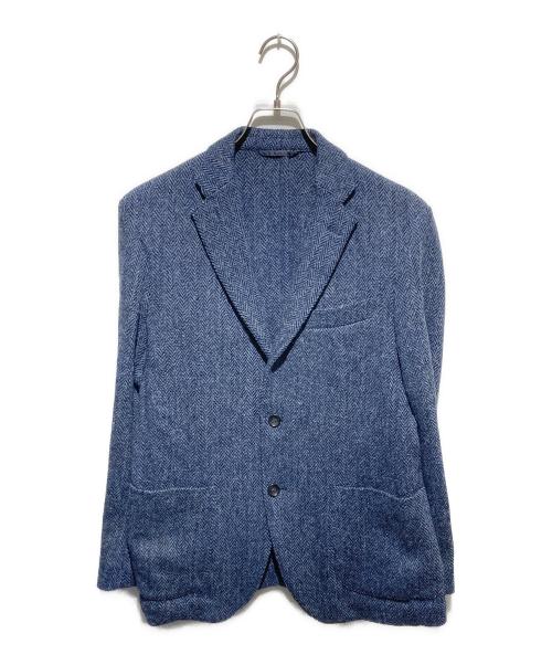 G-Stage（ジーステージ）G-stage (ジーステージ) Harris Tweed (ハリスツイード) 別注ツイードテーラードジャケット ネイビー サイズ:46の古着・服飾アイテム