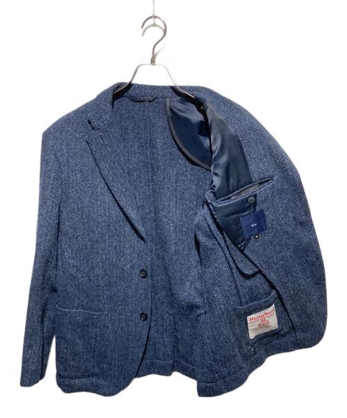 G-Stage（ジーステージ）G-stage (ジーステージ) Harris Tweed (ハリスツイード) 別注ツイードテーラードジャケット ネイビー サイズ:46の古着・服飾アイテム