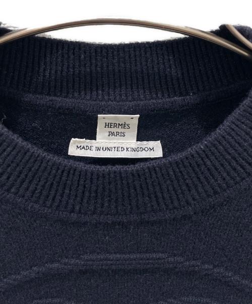 HERMES（エルメス）HERMES (エルメス) Hリフトカシミヤクルーネックニット ネイビー サイズ:34 未使用品の古着・服飾アイテム