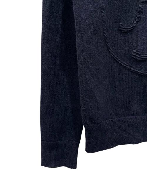 HERMES（エルメス）HERMES (エルメス) Hリフトカシミヤクルーネックニット ネイビー サイズ:34 未使用品の古着・服飾アイテム