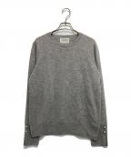 BEIGEベイジ）の古着「ALSACE / パール釦クルーネックウールニット」｜グレー