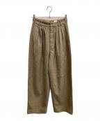 6(ROKU) BEAUTY&YOUTHロク ビューティーアンドユース）の古着「ウール タック パンツ」｜ブラウン