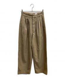 6(ROKU) BEAUTY&YOUTH（ロク ビューティーアンドユース）の古着「ウール タック パンツ」｜ブラウン