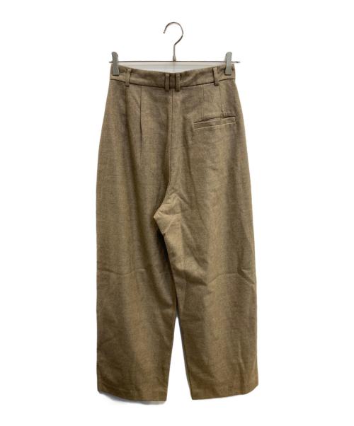 6(ROKU) BEAUTY&YOUTH（ロク ビューティーアンドユース）6(ROKU) BEAUTY&YOUTH (ロク ビューティーアンドユース) ウール タック パンツ ブラウン サイズ:34の古着・服飾アイテム