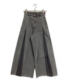 DIESEL（ディーゼル）の古着「カットオフワイドデニムパンツ　DE-IZZY-LONG-P　00ECALA6002BF03　00ECALA6002BF03」｜グレー