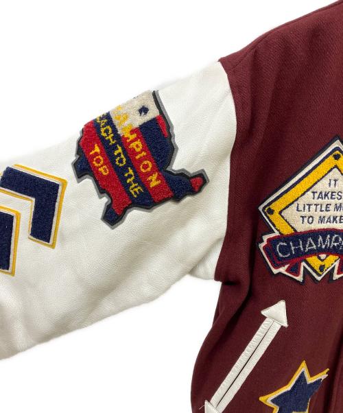 Champion（チャンピオン）Champion (チャンピオン) フルデコスタジャン ボルドー サイズ:ｌの古着・服飾アイテム