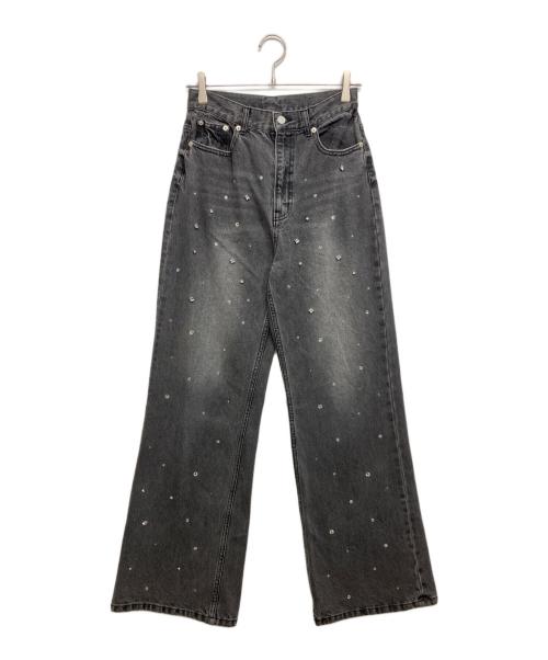 Ameri（アメリ）AMERI (アメリ) UND BIJOU STRAIGHT DENIM PANTS グレー サイズ:26の古着・服飾アイテム