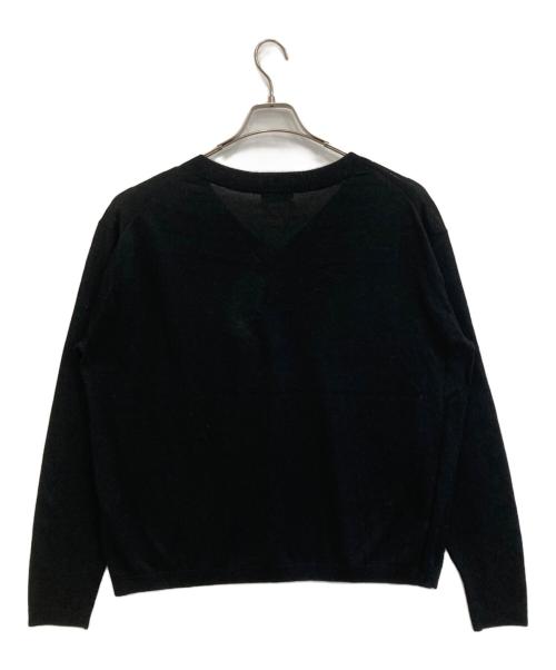haunt（ハウント）haunt (ハウント) C/SILK V NECK KNIT ブラック サイズ:Fの古着・服飾アイテム