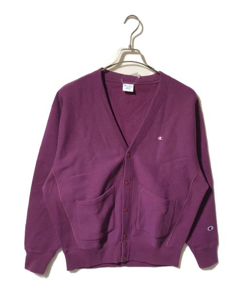 Champion REVERSE WEAVE（チャンピオン リバース ウィーブ）Champion REVERSE WEAVE (チャンピオン リバース ウィーブ) BEAMS (ビームス) 裏起毛スナップボタンカーディガン/オーバーサイズカーディガン ダークパープル サイズ:M 未使用品の古着・服飾アイテム