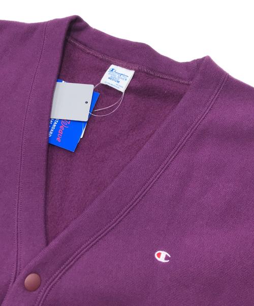 Champion REVERSE WEAVE（チャンピオン リバース ウィーブ）Champion REVERSE WEAVE (チャンピオン リバース ウィーブ) BEAMS (ビームス) 裏起毛スナップボタンカーディガン/オーバーサイズカーディガン ダークパープル サイズ:M 未使用品の古着・服飾アイテム