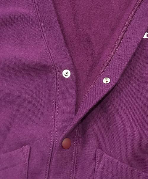 Champion REVERSE WEAVE（チャンピオン リバース ウィーブ）Champion REVERSE WEAVE (チャンピオン リバース ウィーブ) BEAMS (ビームス) 裏起毛スナップボタンカーディガン/オーバーサイズカーディガン ダークパープル サイズ:M 未使用品の古着・服飾アイテム