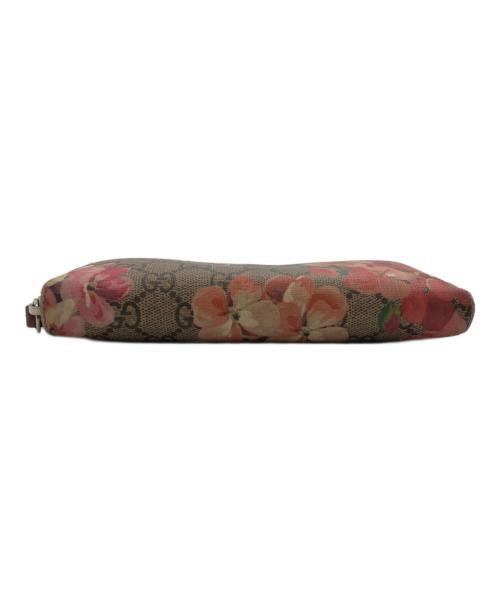 GUCCI（グッチ）GUCCI (グッチ) GGブルームス ラウンドジップウォレット グレー×ピンクの古着・服飾アイテム
