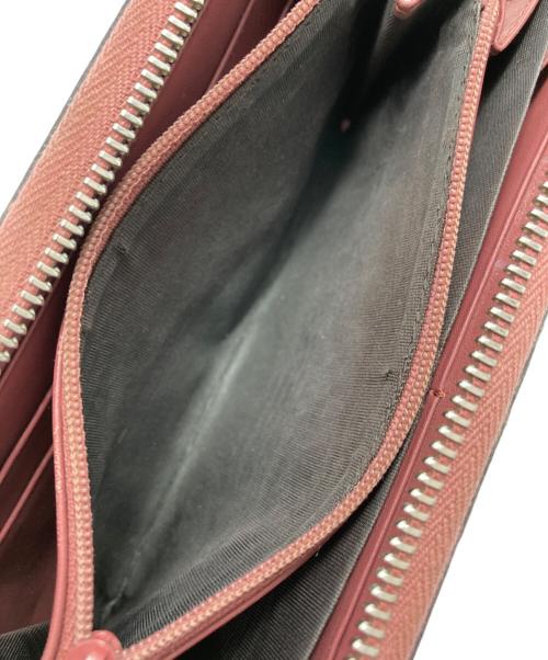 GUCCI（グッチ）GUCCI (グッチ) GGブルームス ラウンドジップウォレット グレー×ピンクの古着・服飾アイテム
