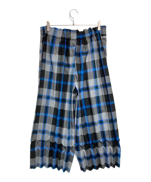 me ISSEY MIYAKE（ミーイッセイ ミヤケ）me ISSEY MIYAKE (ミーイッセイ ミヤケ) TARTAN CHECK PLEATS タータンチェックパンツ ブルー×ブラック サイズ:FREEの古着・服飾アイテム