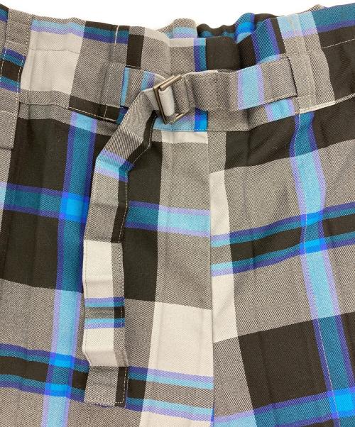 me ISSEY MIYAKE（ミーイッセイ ミヤケ）me ISSEY MIYAKE (ミーイッセイ ミヤケ) TARTAN CHECK PLEATS タータンチェックパンツ ブルー×ブラック サイズ:FREEの古着・服飾アイテム