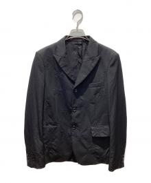 BLACK COMME des GARCONS（ブラックコムデギャルソン）の古着「ウールポリ バックオープンジャケット」｜ブラック