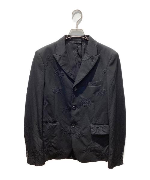 BLACK COMME des GARCONS（ブラックコムデギャルソン）BLACK COMME des GARCONS (ブラックコムデギャルソン) ウールポリ バックオープンジャケット ブラック サイズ:Mの古着・服飾アイテム