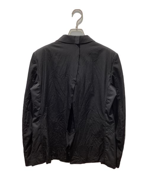 BLACK COMME des GARCONS（ブラックコムデギャルソン）BLACK COMME des GARCONS (ブラックコムデギャルソン) ウールポリ バックオープンジャケット ブラック サイズ:Mの古着・服飾アイテム