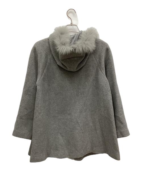 Cara（カーラ）Cara (カーラ) ファー付アンゴラ混コート グレー サイズ:LCの古着・服飾アイテム