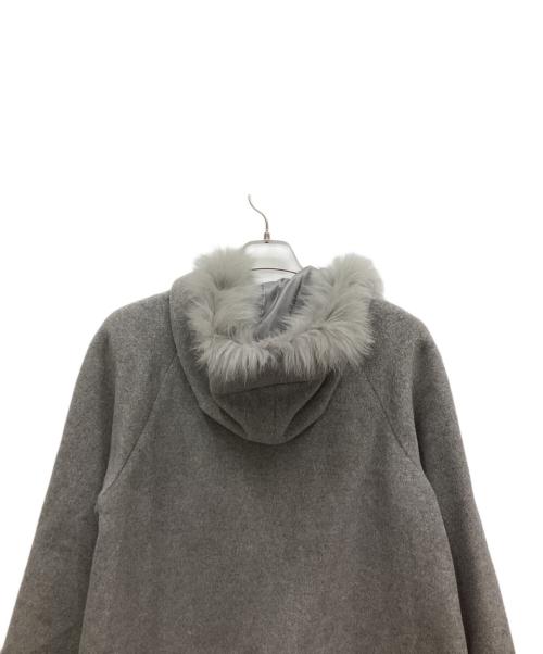 Cara（カーラ）Cara (カーラ) ファー付アンゴラ混コート グレー サイズ:LCの古着・服飾アイテム