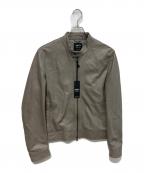 EMMETIエンメティ）の古着「JURI ライダースジャケット　NAPPA SILK」｜グレージュ