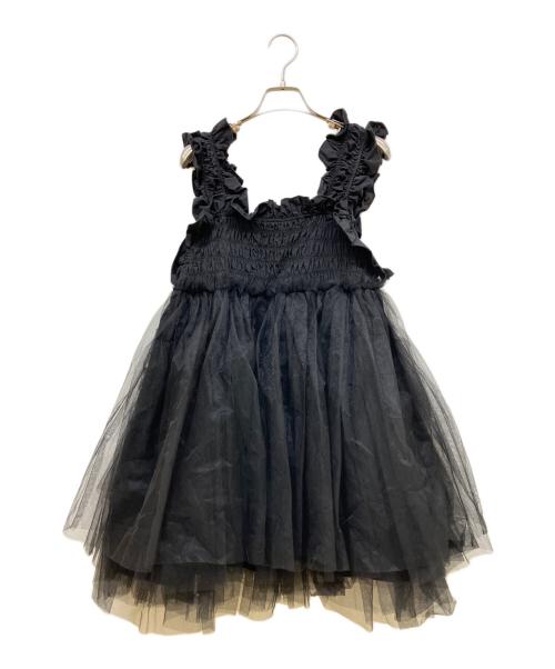 perna（ペルナ）perna (ペルナ) チュールギャザーキャミソール ブラック サイズ:Fの古着・服飾アイテム