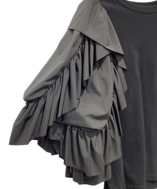 VIVIANO（ヴィヴィアーノ）VIVIANO (ヴィヴィアーノ) ラッフルスリーブTシャツ ブラック サイズ:Mの古着・服飾アイテム