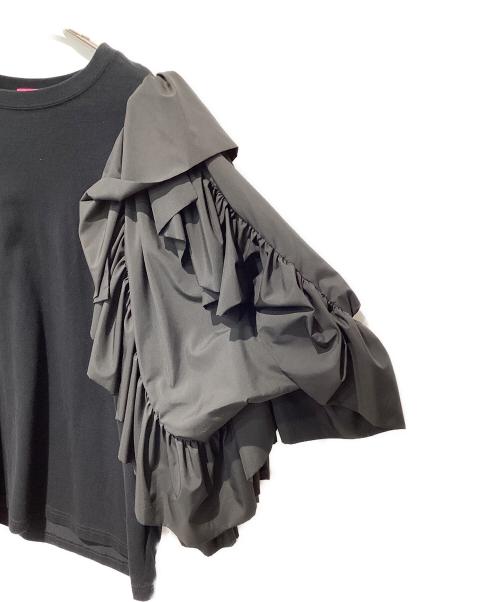 VIVIANO（ヴィヴィアーノ）VIVIANO (ヴィヴィアーノ) ラッフルスリーブTシャツ ブラック サイズ:Mの古着・服飾アイテム
