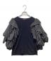 VIVIANO（ヴィヴィアーノ）の古着「ラッフルスリーブTシャツ」｜ブラック