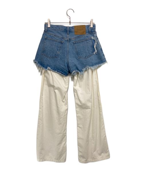 kotohayokozawa（コトハヨコザワ）kotohayokozawa (コトハヨコザワ) Layered Denim Pants インディゴ×ホワイト サイズ:Sの古着・服飾アイテム