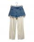 kotohayokozawa（コトハヨコザワ）の古着「Layered Denim Pants」｜インディゴ×ホワイト