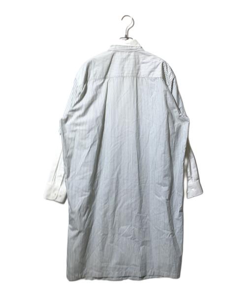 MM6 Maison Margiela（エムエムシックスメゾンマルジェラ）MM6 Maison Margiela (エムエムシックスメゾンマルジェラ) レイヤードストライプシャツワンピース ブルー サイズ:40の古着・服飾アイテム