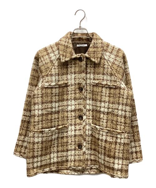 Enchainement（アンシェヌマン）Enchainement (アンシェヌマン) ウールツイードジャケット ベージュ サイズ:Fの古着・服飾アイテム