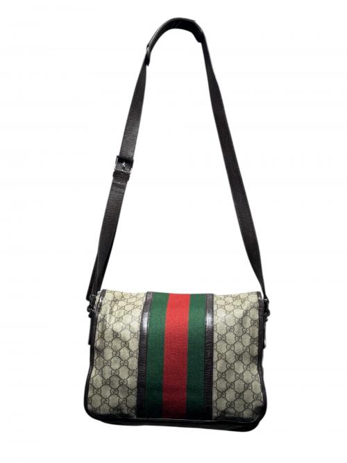 GUCCI（グッチ）GUCCI (グッチ) GUCCIクロスボディショルダーバッグ/GGロゴ/GGキャンパス ベージュ×ブラウン サイズ:-の古着・服飾アイテム