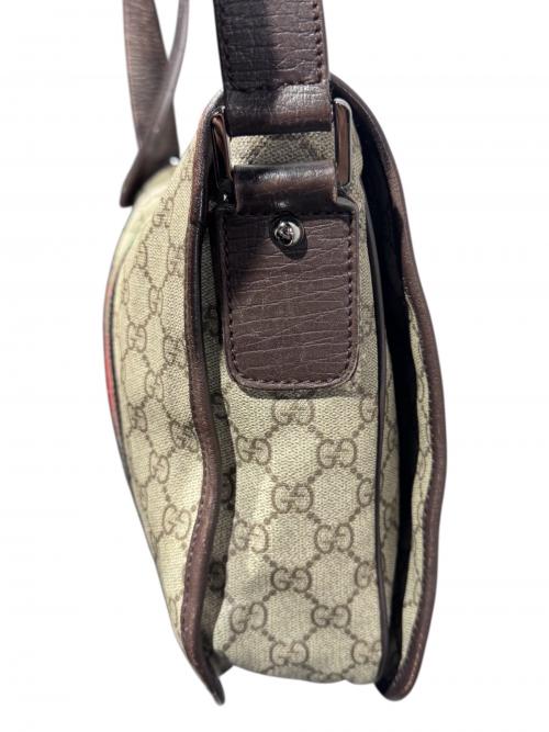 GUCCI（グッチ）GUCCI (グッチ) GUCCIクロスボディショルダーバッグ/GGロゴ/GGキャンパス ベージュ×ブラウン サイズ:-の古着・服飾アイテム